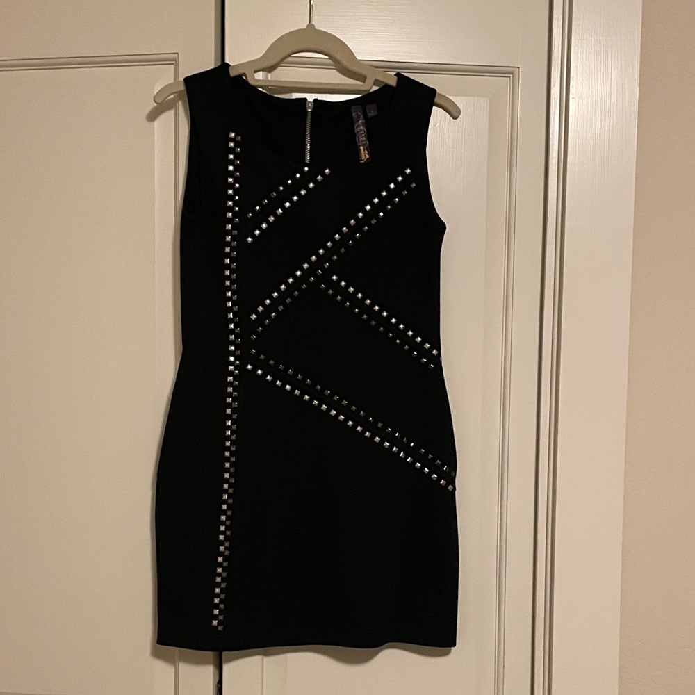 Elegant Black Studded Dress